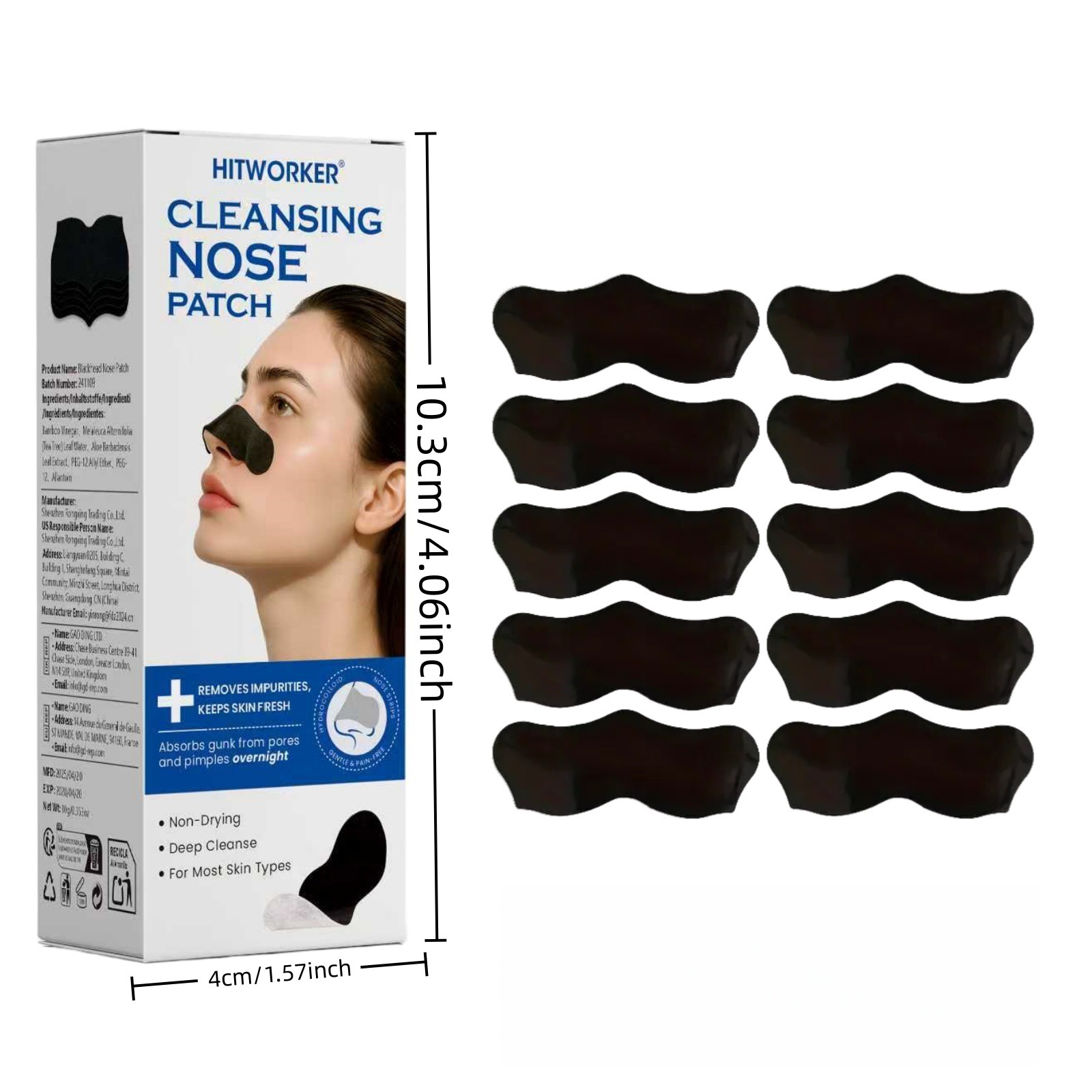 HITWORKER Blackhead Remover No - Charcoal Pore Strip review and price